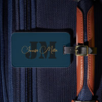 Elegantes dunkles Denim-Blau-Monogramm-Design