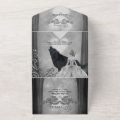 Elegantes dunkles Design All In One Einladung (Außenbereich)