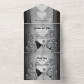 Elegantes dunkles Design All In One Einladung (Innen Boden)