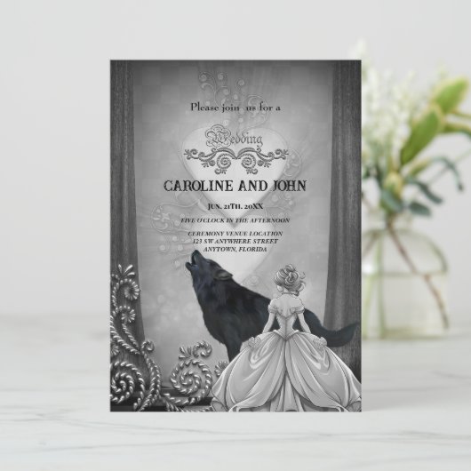 Elegantes dunkles Design Einladung (Stehend Vorderseite)