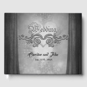 Elegantes dunkles Design Gästebuch (Vorderseite)