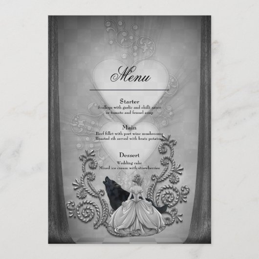 Elegantes dunkles Design Menükarte (Vorderseite)