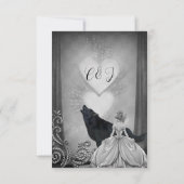 Elegantes dunkles Design RSVP Karte (Rückseite)