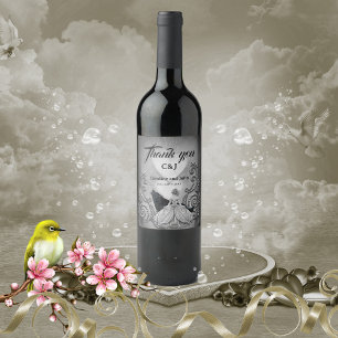 Elegantes dunkles Design Weinetikett