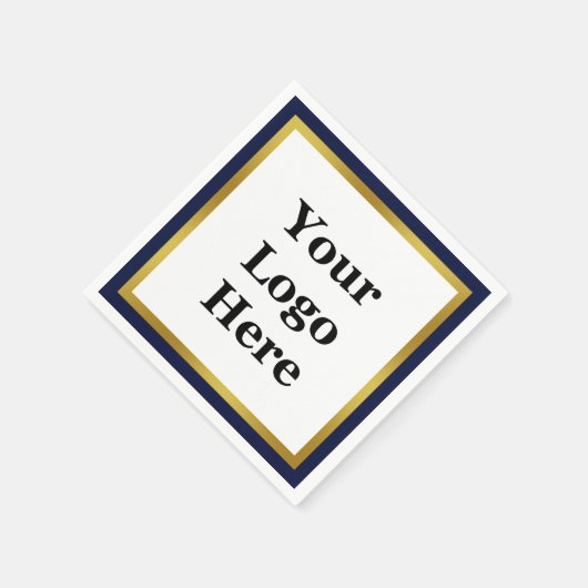 Elegantes dunkles dunkles blaues Gold - Ihr Logo Serviette (Ecke)