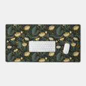 Elegantes dunkles Floral Art Nouveau Muster Schreibtischunterlage (Tastatur & Maus)