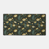 Elegantes dunkles Floral Art Nouveau Muster Schreibtischunterlage (Vorderseite)