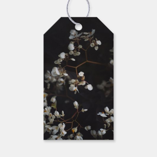 Elegantes dunkles Floraldesign Geschenkanhänger (Vorderseite)