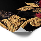 Elegantes dunkles gotisches Hochzeits-Willkommenss Poster (Ecke)