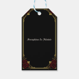 Elegantes dunkles gotisches Hochzeitsgeschenk-Tag Geschenkanhänger