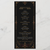 Elegantes dunkles gotisches Hochzeitsprogramm Programm (Rückseite)
