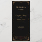 Elegantes dunkles gotisches Hochzeitsprogramm Programm (Vorderseite)