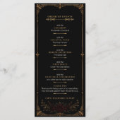 Elegantes dunkles gotisches Hochzeitsprogramm Programm (Rückseite)