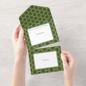 Elegantes dunkles grünes Gold in einer Einladung (Abreißen)