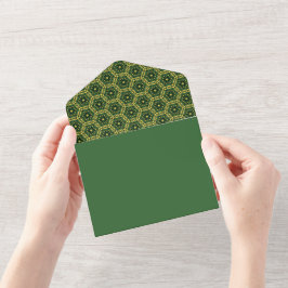 Elegantes dunkles grünes Gold in einer Einladung