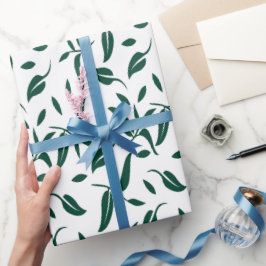 Elegantes dunkles grünes Leaf Wrapping Paper Geschenkpapier