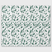 Elegantes dunkles grünes Leaf Wrapping Paper Geschenkpapier (Flach)