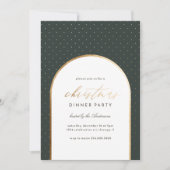 Elegantes dunkles grünes Party Einladung (Vorderseite)