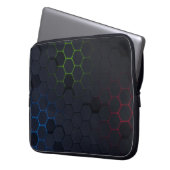 Elegantes dunkles Hexagonal-Muster Laptop-Sieb Laptopschutzhülle (Vorderseite Links)