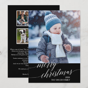 Elegantes dunkles Jahr der Kalligraphie im Foto Feiertagskarte