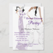 Elegantes dunkles Lila Brautparty Einladung (Vorderseite)