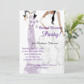Elegantes dunkles Lila Brautparty Einladung (Stehend Vorderseite)