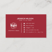 Elegantes dunkles Minimalistisches Geschäftslogo Visitenkarte (Rückseite)