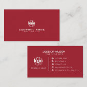 Elegantes dunkles Minimalistisches Geschäftslogo Visitenkarte (Vorne/Hinten)