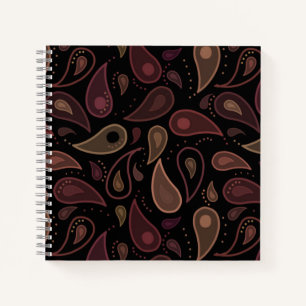 Elegantes dunkles modernes Paisley-Muster Notizblock
