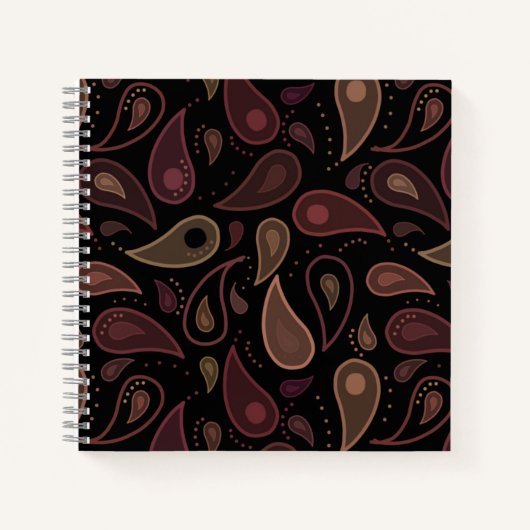 Elegantes dunkles modernes Paisley-Muster Notizblock (Vorderseite)