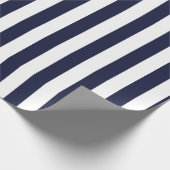 Elegantes dunkles Navy Blau und Weiß Streifen Must Geschenkpapier (Ecke)
