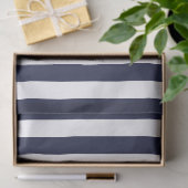 Elegantes dunkles Navy Blau und Weiß Streifen Must Seidenpapier (Geschenk)