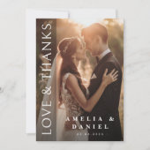 Elegantes, dunkles Overlay-Foto Dankeskarte (Vorderseite)