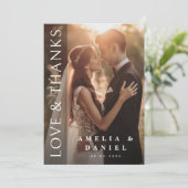 Elegantes, dunkles Overlay-Foto Dankeskarte (Stehend Vorderseite)