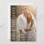 Elegantes, dunkles Overlay-Foto Save The Date (Vorderseite)