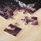 Elegantes dunkles schwarzes romantisches Rosen-Blu Puzzle (Seite)