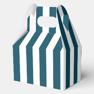 Elegantes dunkles Türkis- und Weiß-Streifenmuster Geschenkschachtel