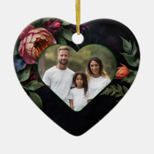 Elegantes, dunkles Vintages Blumengestein Keramik Ornament
