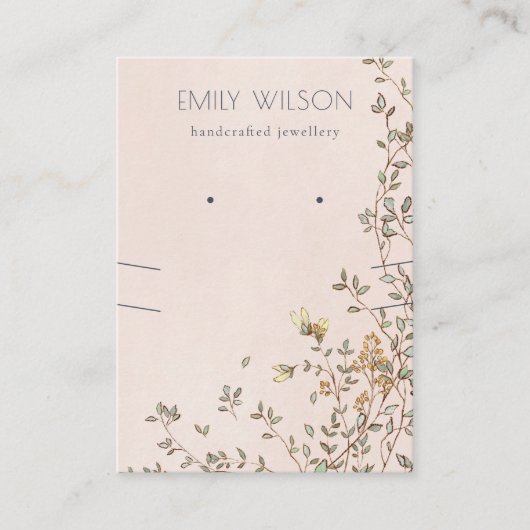 Elegantes, duskisches, florales Rosa, das Nekklass Visitenkarte (Vorderseite)