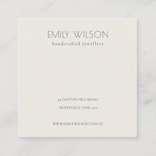 Elegantes Dusky-Blush-Logo - Nekklace-Display Quadratische Visitenkarte (Rückseite)