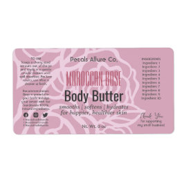 Elegantes Dusky Rose Pink Floral Jar Produktetiket