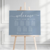 Elegantes Dusty Blue 7 Table Wedding Chart Poster