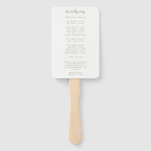 Elegantes Dusty Blue and Rose Floral Swag Programm Fächer (Rückseite)