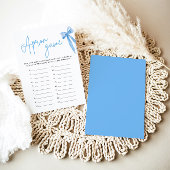 Elegantes Dusty Blue Bow Brautparty Schürze Game Einladung