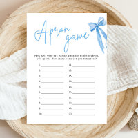 Elegantes Dusty Blue Bow Brautparty Schürze Game