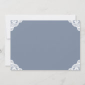 Elegantes Dusty Blue Cake and Lace Brautparty Einladung (Rückseite)