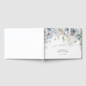 Elegantes Dusty Blue Floral Brautparty Gästebuch (Voll)
