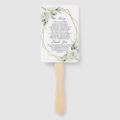 Elegantes Dusty Blue Floral Foliage Hochzeitsprogr Fächer (Rückseite)