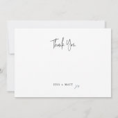 Elegantes Dusty Blue Green Ribbon Foto Hochzeit Dankeskarte (Rückseite)