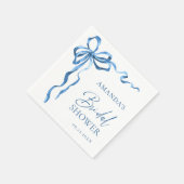 Elegantes Dusty Blue Hand Drawn Bow Brautparty Serviette (Ecke)